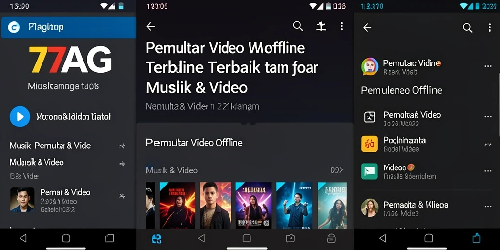 Tampilan antarmuka 77AG saat memutar video offline.