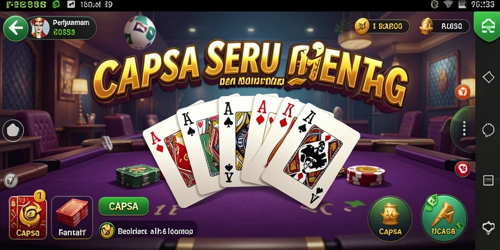 Antarmuka menarik dari FB333 yang menampilkan permainan Capsa.