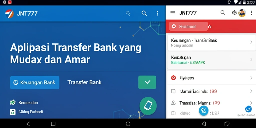Tampilan antarmuka aplikasi JNT777 untuk Transfer Bank yang intuitif.