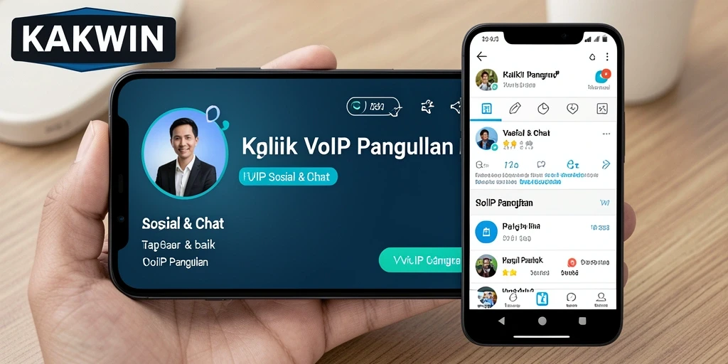 Tampilan antarmuka KAKWIN yang sederhana dan efisien untuk VoIP Panggilan.