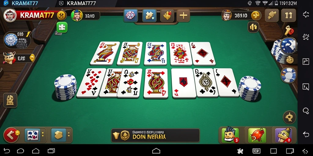 Tampilan antarmuka yang menarik dari KRAMAT77 saat bermain Domino.