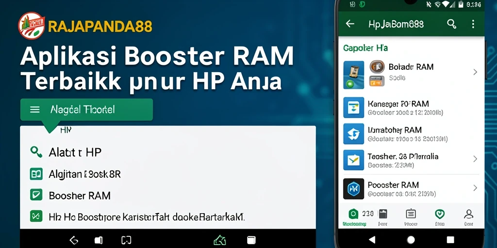 Antarmuka pengguna RAJAPANDA88 yang sederhana dan efektif untuk Boost RAM.