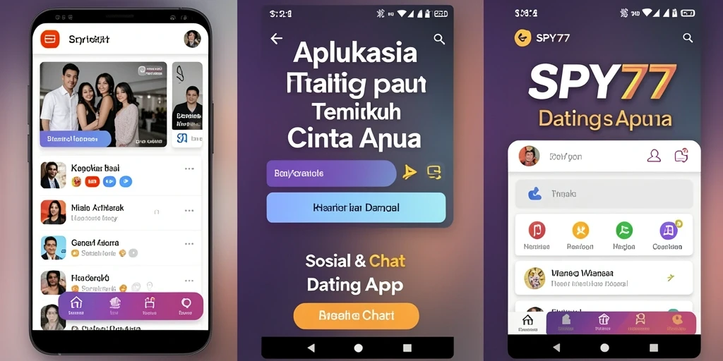Tampilan antarmuka SPY77 yang menarik dan intuitif untuk pengguna.