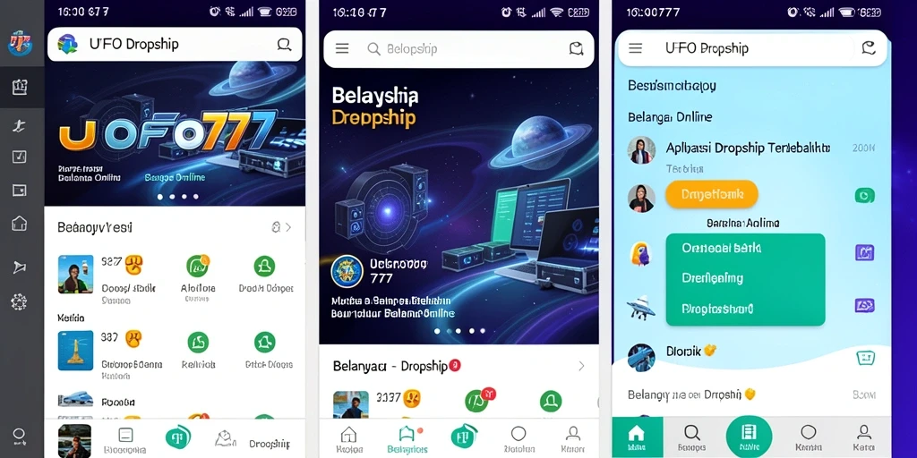 Antarmuka aplikasi UFO777 yang memudahkan pengguna dalam berbelanja.
